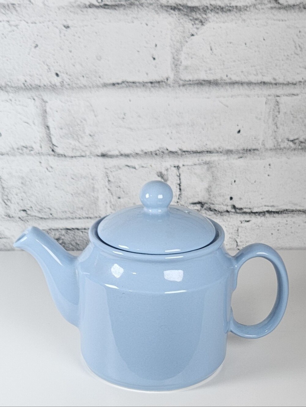 Vintage Pastel Blue Ceramic Teapot With Lid Cottagecore Tea Pot
